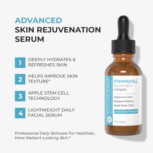 Solvaderm Stemnucell Anti-Aging Facial Serum – Reduces Wrinkles, Fine Lines & Expression Lines – Plant Stem Cells