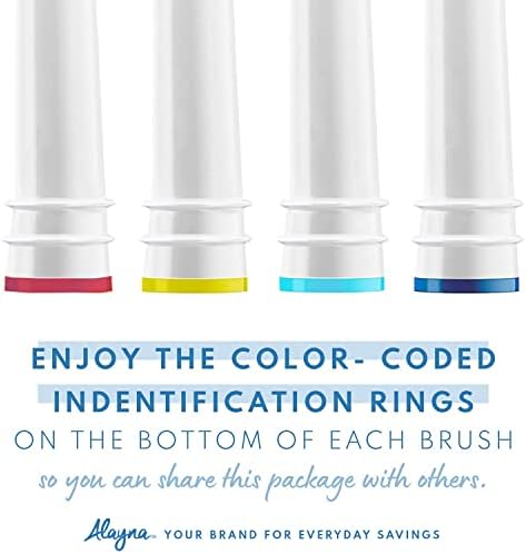 Alayna Toothbrush Heads Compatible with Oral-B, Cross-Style, 4 Pack | Replacement Brush Head Refills Compatible with Braun Oral-B Electric Toothbrushes and Most Click-On Handles