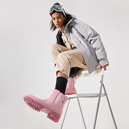 planone Cute Short Rain Boots for Women, Waterproof Chelsea Ankle Boots