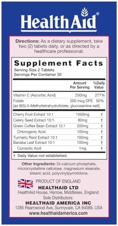 HealthAid Uriprinol® 60 Tablets – Twice‑Daily Antioxidant Uric Acid Cleanse with Montmorency Cherry, Celery Seed