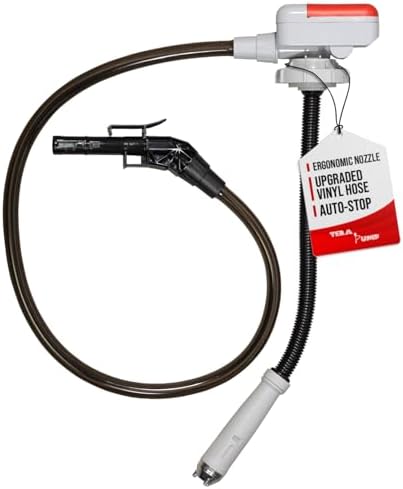 TERA PUMP Next Gen Garage Gas Can Pump with Auto-Stop | No Heavy Gas Can Lifting, 39" Strong Vinyl Hose, Flexible Intake Hose, Universal Adapter