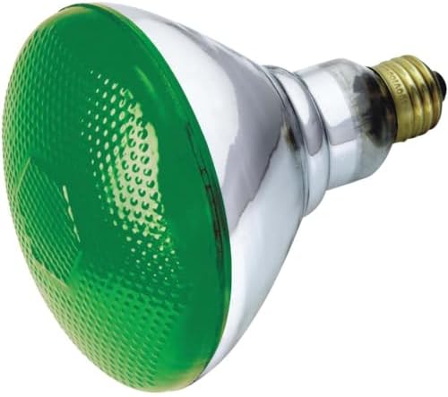 Satco S4424 100 Watt BR38 Incandescent 120 Volt Medium Base Light Bulb, Red