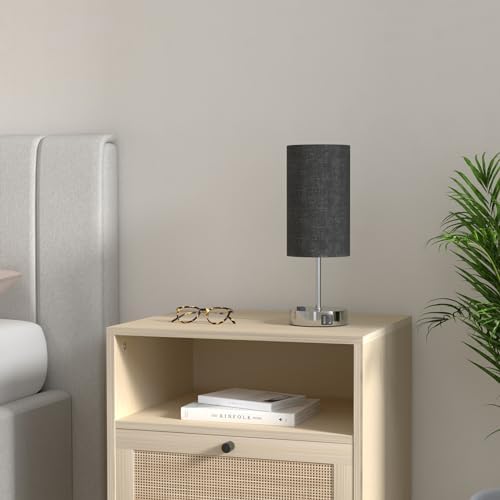 Set of 2 Touch Control Table Lamps with 2 USB Charging Ports&AC Outlet