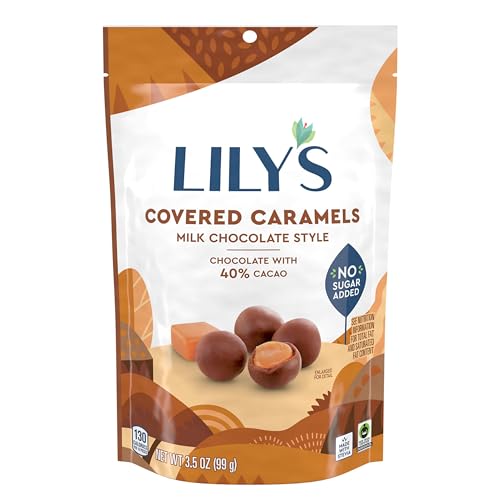 Milk Chocolate Style Caramels By Lily's Sweets | Stevia Sweetened, No Added Sugar, Low-Carb, Keto Friendly | Fair Trade