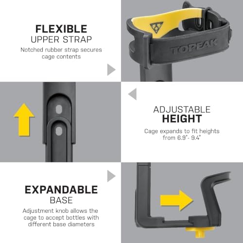 Topeak Modula Java Bottle Cage, Black, 9.4 x 9 x 19.4-21 cm | bike-water-bottle-cages