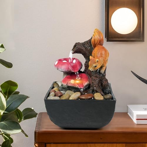 Ferris Island with LED Lights, Resin Tabletop, Small Rockery Fountain | Resin indoor desktop small rockery fountain, suitable for desktop decoration in offices, homes, and bedrooms