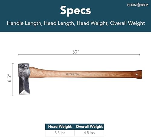 840740 Sarek Splitting Axe - 3.5 lb Head, 30" Handle