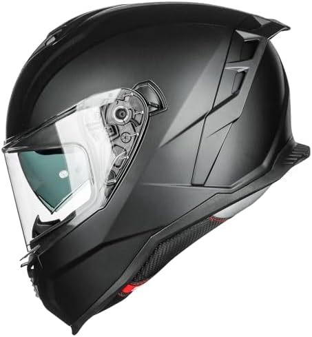 ILM Motorcycle Helmets DOT ECE Dual Visor Street Racing Helmet Full Face Powersports Cascos for Men Women Model MF567(Cobra Camaleon Gold, L)