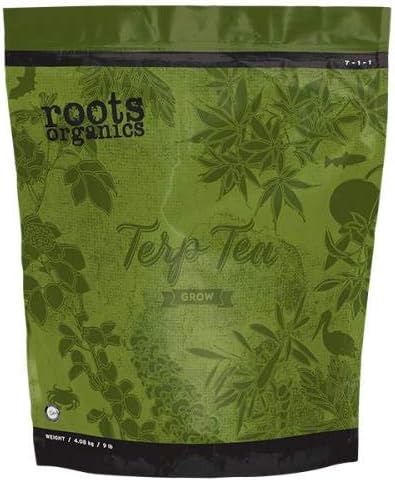 Roots Organics Terp Tea Grow, Micronized Organic Fertilizer with Beneficial Bacteria and Mycorrhizae, 7-1-1 NPK, 3 lb.