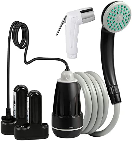 KEDSUM Portable Shower, Portable Camp Shower Pump with Rechargeable Battery, Portable Shower for Camping, Portable Outdoor Shower Head for Camping, Hiking, Traveling(+ Handheld Sprayer)