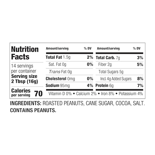 PBfit Cocoa Peanut Butter Powder 8 Oz, Peanut Spread with 6g Protein