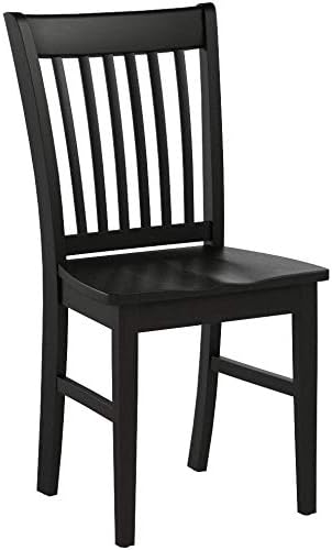 East West Furniture NFC-MAH-W Norfolk Dining Room Chairs - Slat Back Solid Wood Seat Chairs, Set of 2, Mahogany