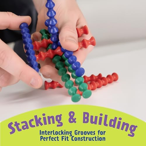 POPULAR PLAYTHINGS Playstix, Starter Set 80 Piece, Building Sticks Kit | for Kids Ages 4 and Up, Construction Stem Building Toy Gift, for Boys & Girls