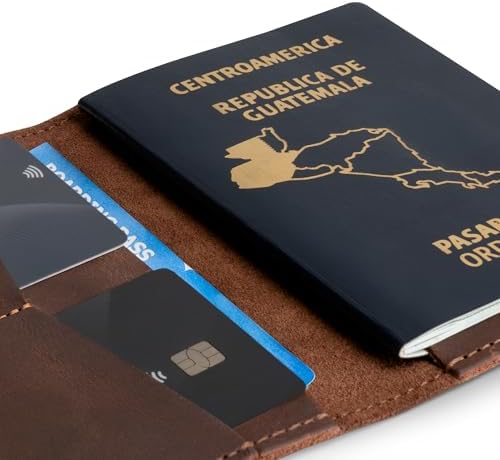 Hide & Drink, Passport and Card Organizer, Holds Up to 6 Cards Plus Folded Bills, Travel Essentials Sleeve Case, Full Grain Leather, Handmade