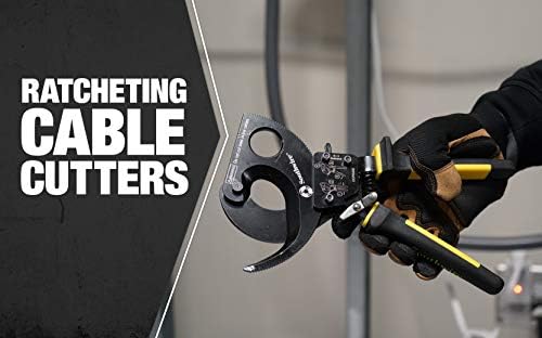 Southwire Cable Cutter Tool - Ratcheting Action for Smooth, Controlled Cuts - Hardened Steel Blades - Molded Grip - Cuts Copper & Aluminum Wire - 750 MCM Capacity