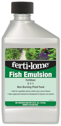 Fertilome (10614) Fish Emulsion Fertilizer 5-1-1, 1 gal | 5-1-1 concentrated fish solubles - Natural nutrient release for houseplants, fruits & vegetables - Gardeners
