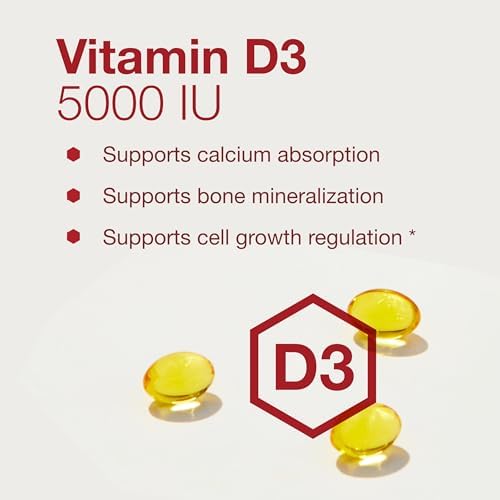 PROTOCOL FOR LIFE BALANCE - Vitamin D3 5000 IU (High Potency) Supports Calcium Absorption, Bone and Dental Health, Immune System Function