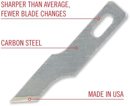 Excel Blades #16 Angled Stencil Edge Replacement Blades – 100-Pack High Carbon Steel Blades for Precision Cutting