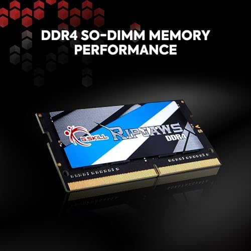 G.SKILL Ripjaws DDR4 SO-DIMM Series DDR4 RAM 32GB (2x16GB) 3200MT/s CL22-22-22-52 1.20V Unbuffered Non-ECC Notebook/Laptop Memory SO-DIMM