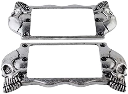 Guyker Flat Metal Humbucker Pickup Mounting Ring Set - Bridge Neck Pickups Cover Frame Replacement Part for Electric Guitar or Precision Bass(2PCS