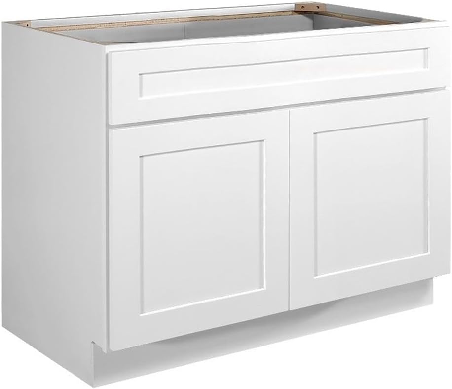 Design House Brookings Kitchen Sink Base Cabinet, 36", White | Floor Mount, Contemporary/Modern, Wood, Kitchen, 561498