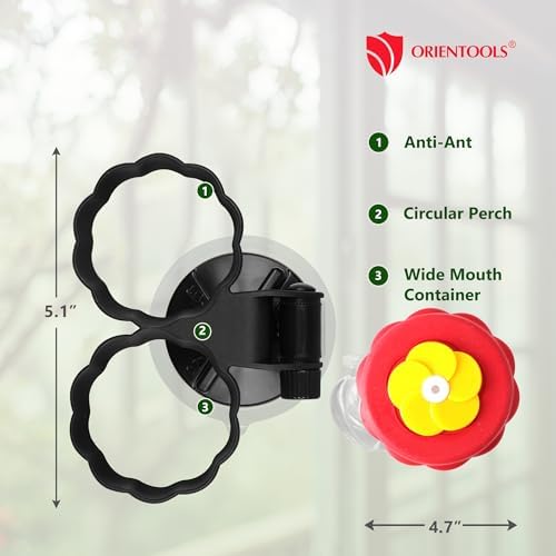 ORIENTOOLS 2Pcs Mini Handheld Hummingbird Feeders, Suction Cup Window Glass | 2 hummingbird feeders