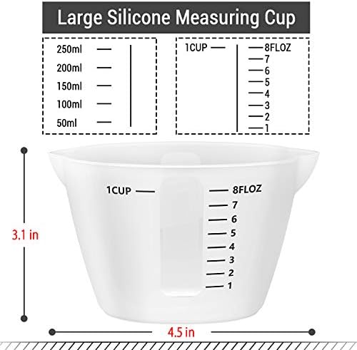 Gartful 500ml & 250ml Large Silicone Measuring Cups, Resin Mixing Cups for Epoxy, Jewelry Casting Molds, Acrylic Paint Pouring, Cup Making