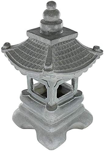 Design toscano ng29870 asian decor pagoda lantern indoor/outdoor statue, 11 inches wide, 11 inches deep, 17 inches high, handcast polyresin, two tone stone finish