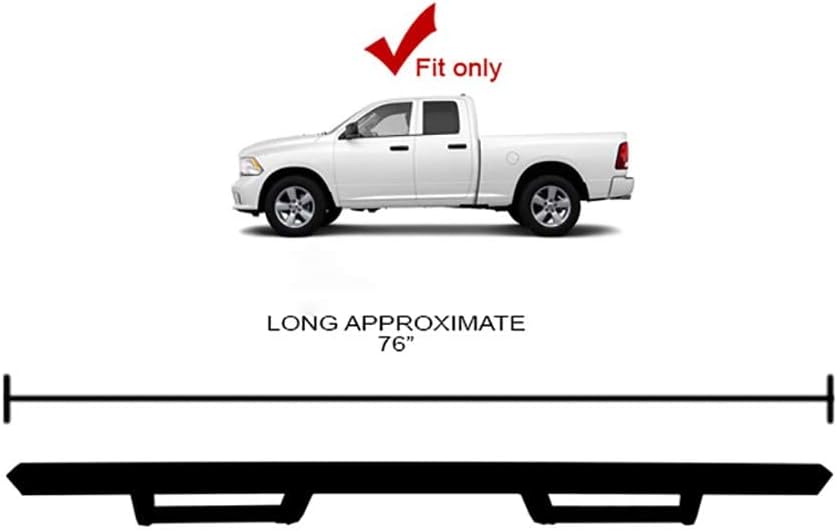Hoop Drop Step Side Bars Running Boards Matte Black 2009-2019 For Ram 1500 Quad