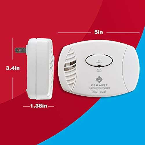 First Alert Plug in Carbon Monoxide Alarm | CO606, 9V Battery Backup