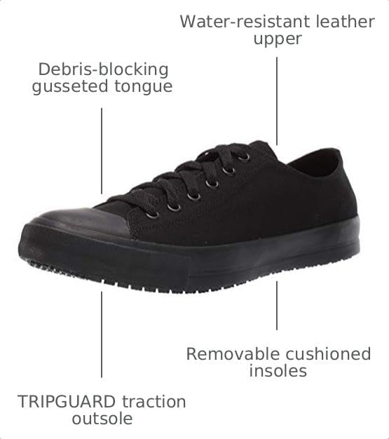 Shoes For Crews Delray Unisex Work Sneaker, Non-Slip, Water-Resistant