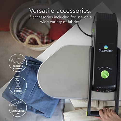 Steamfast SF-680 Digital Steam Press with Multiple Fabric Settings and Steam Burst Function, Stainless/Black | Digital Steam Press, 5 Fabric Settings