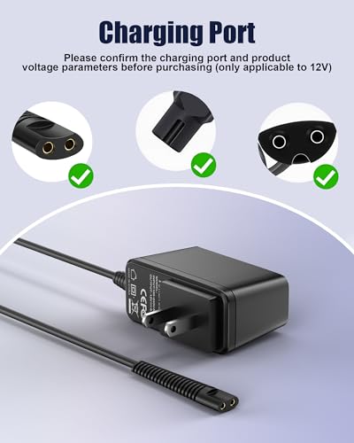 Charger Replacement for Braun Charger, 12V Power Cord Compatible with Braun Shaver Series 3/5/7/9/1/6/8