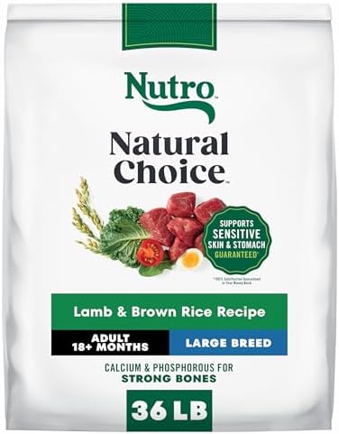Nutro Natural Choice Large Breed Adult Dry Dog Food, Lamb & Rice, 30 lb | Real lamb #1 ingredient, non-GMO, no corn, wheat, soy, crafted in USA, supports joints, digestion, immunity, skin & coat