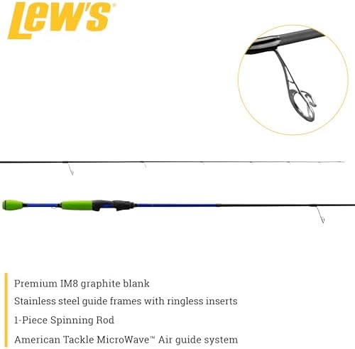 Lew's Wally Marshall Speed Shooter Fishing Rod, 1-Piece IM8 Graphite Blank, Stainless Steel Guides, Split-Grip EVA Handle
