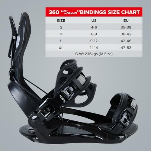 XCMAN Rear Step in Style Snowboard Bindings Lightweight Rear Entry All-Mountain Bindings for Men Women Easy in and Out