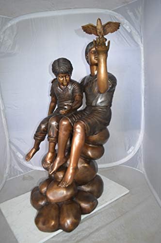 Nifao Children Rock, Kids Outdoor Medium Bronze Statue, 36"L x 30"W x 44"H