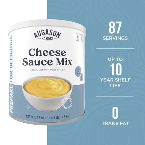 Augason Farms Cheese Sauce Mix Can | Emergency Food Supply, 87 Servings, 10 Year Shelf Life, Shelf Stable Cheddar Cheese Powder Canned Food