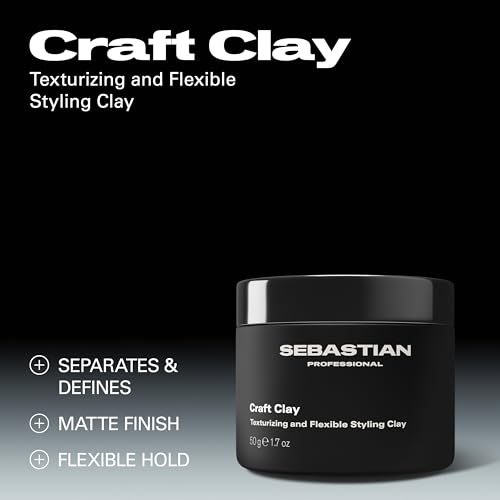 Sebastian Professional Styling Craft Clay | Remoldable Texturizing | Hair Styling Clay for Natural Hold | 1.7 oz