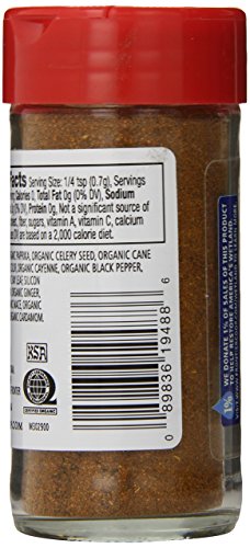 Frontier Co-op Organic Blackened Seafood Seasoning, 2.5 Ounce Bottle, Savory Blend for Fish, Seafood, Sauces, Chowders