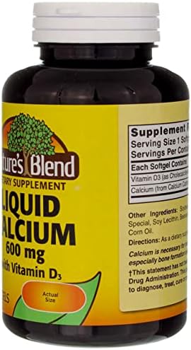 Natures Blend, Easy to Swallow, Liquid Calcium, 600mg, 100ct