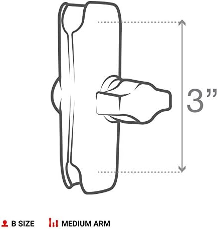RAM MOUNTS Level Cup Self-Leveling Drink Holder with Medium B Size Arm | Holds drinks up to 16 oz, compatible with RAM Mounts B Size 1" components