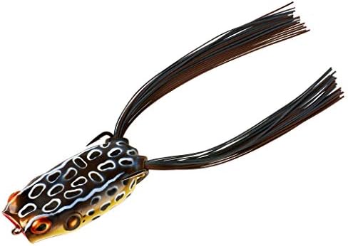 BOOYAH Poppin' Pad Crasher Topwater Bass Fishing Hollow Body Frog Lure with Weedless Hooks