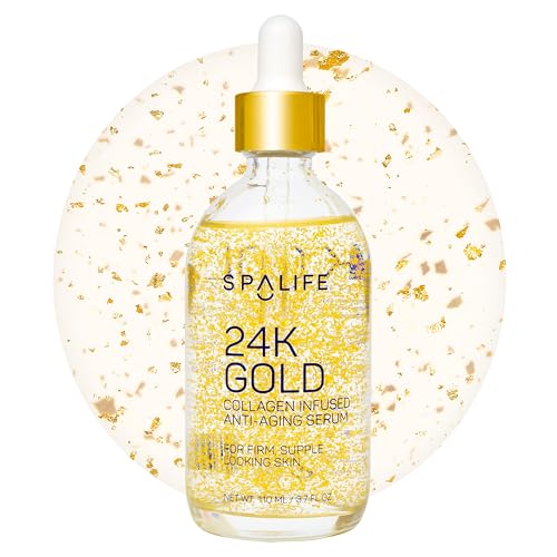 SpaLife Beauty Pearl Hyaluronic Acid Serum & 24k Gold Anti Aging Serum | AM/PM Facial Routine Duo | Deep Collagen Hydrating Treatment | Firming