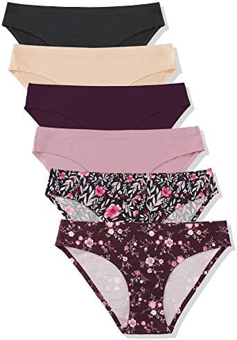 FINETOO 6 Pack Women’s Seamless Hipster Underwear No Show Panties Invisibles Briefs Soft Stretch Bikini Underwears XS-XL