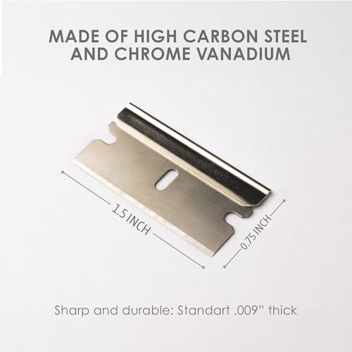 Single Edge Razor Blades, 100 Pack, Made in the USA, Industrial Razor Blades, Scraper Refills, Box Cutter, Paint Scraper