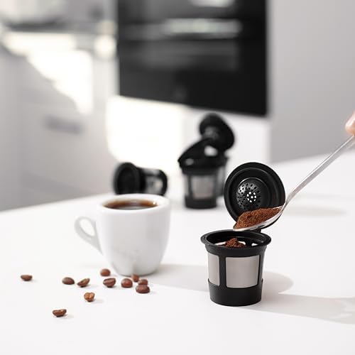 4 Reusable K Cups for Keurig Coffee Makers - BPA Free Universal Fit Purple Refillable Kcups Coffee Filters for 1.0 and 2.0 Keurig Brewers