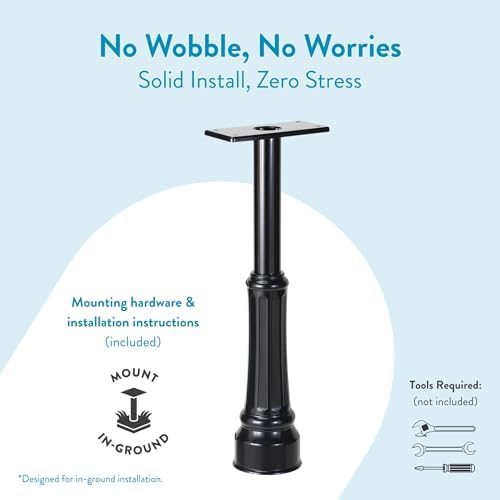ARCHITECTURAL MAILBOXES 7507B Basic Post with Decorative Cover Black | Heavy-duty post with weather-resistant outdoor build and a rust-resistant
