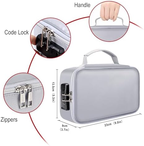 ENGPOW Small Fireproof Bag with Lock,Money Organizer Case,9”x 5.3”x 3.7”