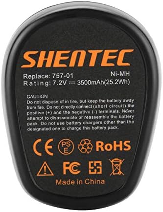 Shentec 2-Pack 3.5Ah 7.2V Battery Compatible with Dremel 757-01